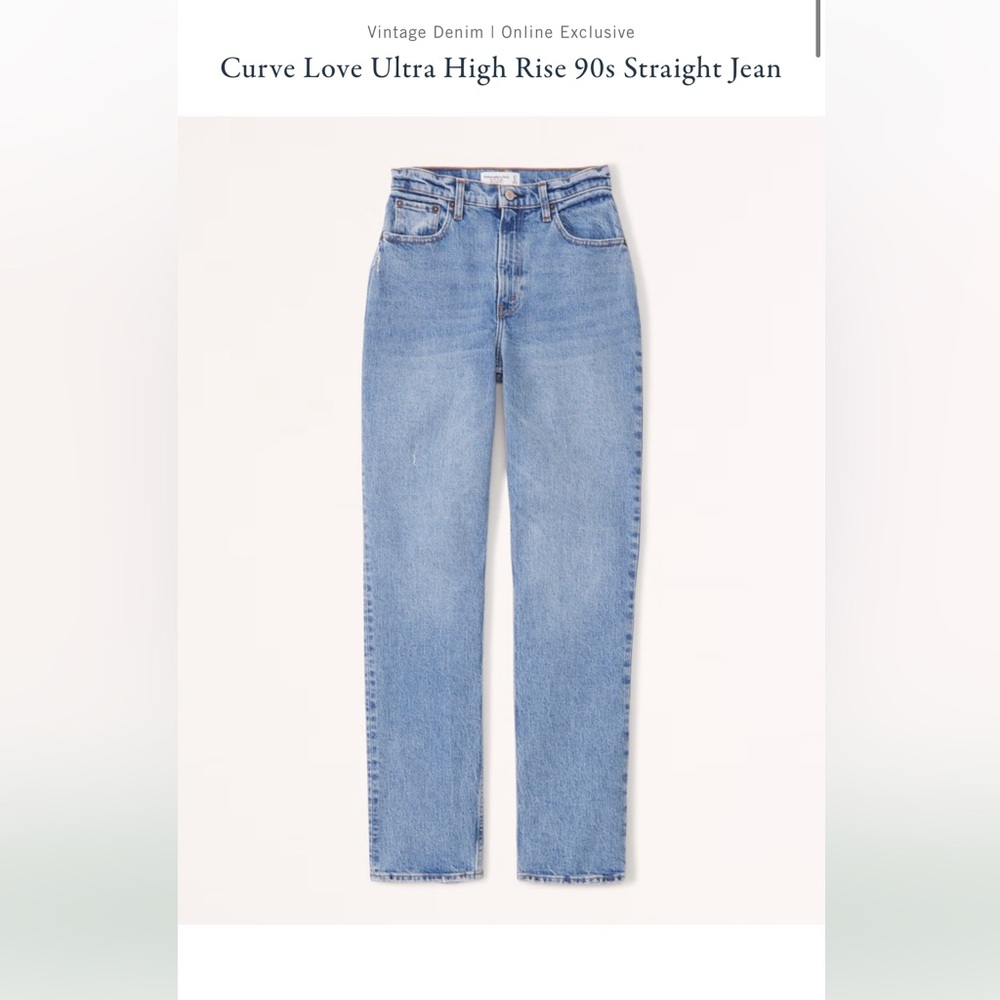 Abercrombie & Fitch Curve Love Ultra High Rise 90s Slim Straight Jean 28L